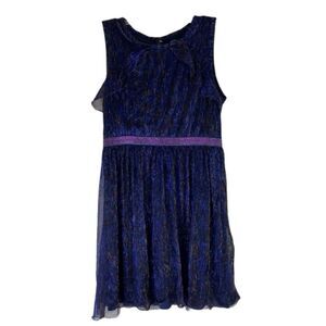 Wonder Nation Dress Girls Blue Purple Glitter Metallic Sleeveless Stretch XXL